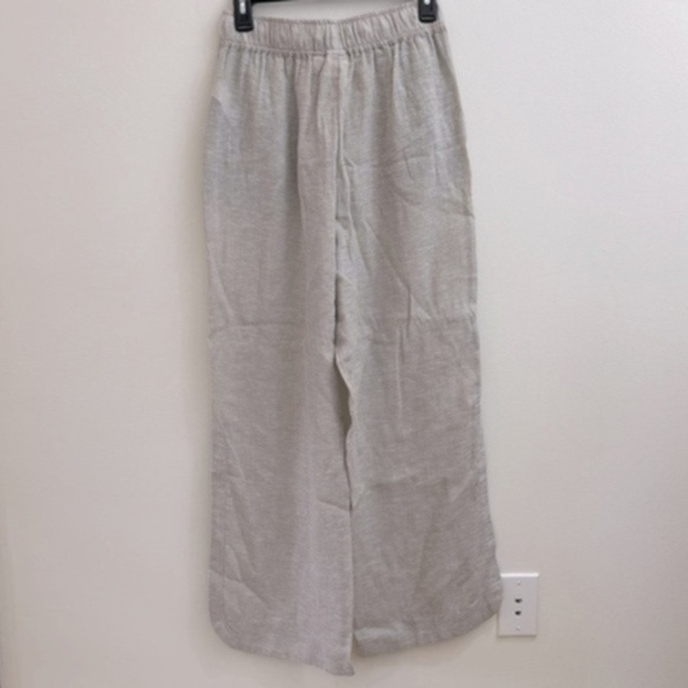C&C California Gray wide leg linen/rayon/viscose pants size S color Gray - Picture 6 of 12